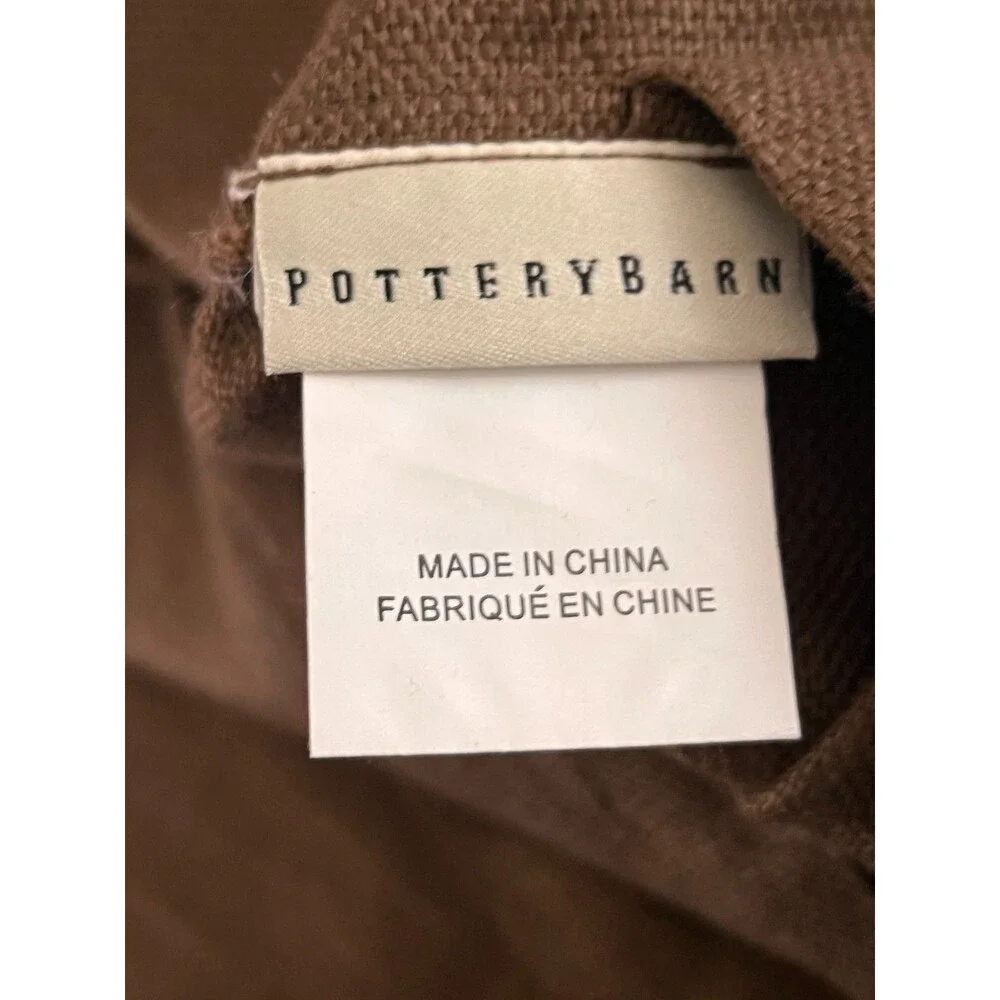 Pottery Barn Brown Decorative Accent Pillow Covers with Button Closure (Pair)
